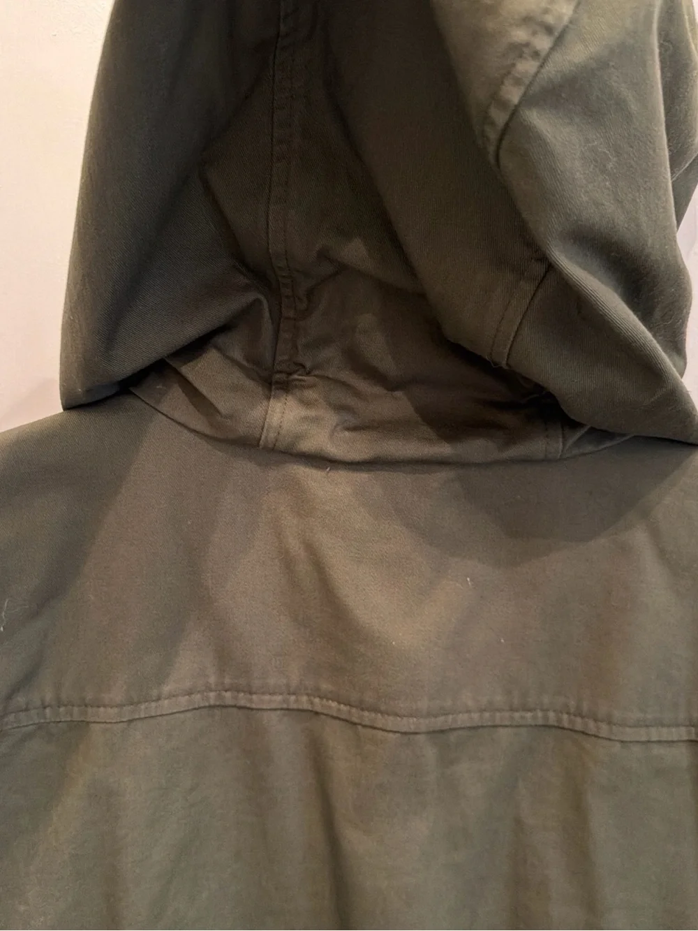 J.Crew Women's L Olive Green Hooded Utility Field Jacket Cotton Drawstring